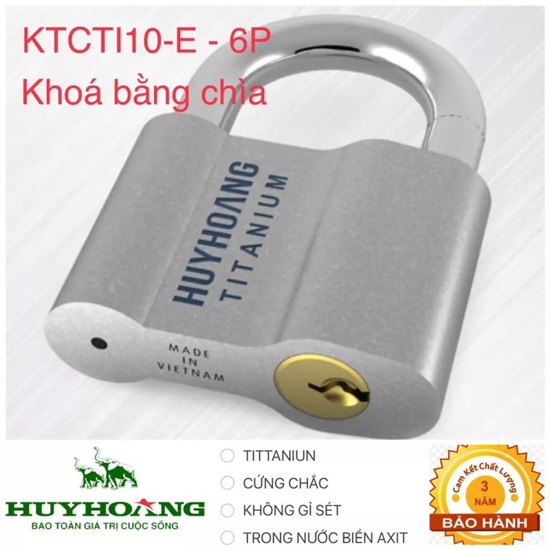 Ổ Khoá HUY HOÀNG cao cấp 5P, 6P bằng chìa Titaniun- Bảo hành 3 năm