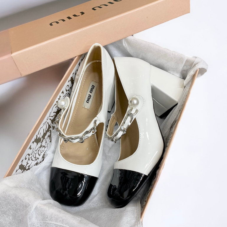 Giày Mary janes nữ đế cao PD-HM06 quai đính bản cao cấp