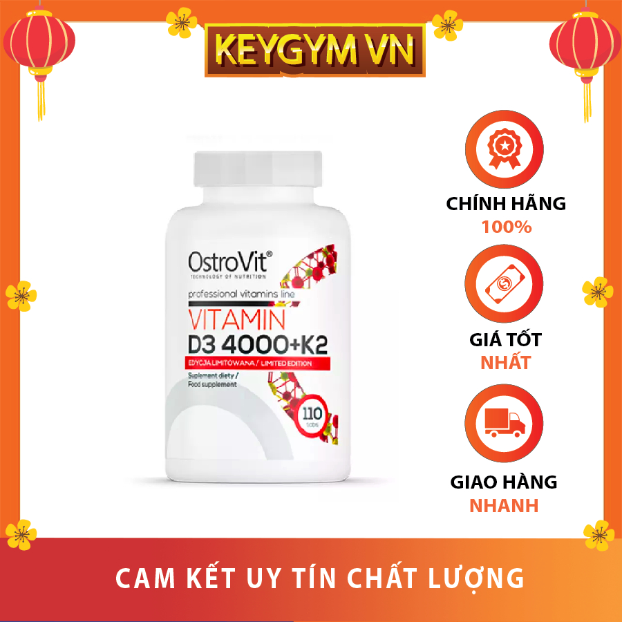 Ostrovit D3 4000 + K2 110 Viên, D3K2 hỗ trợ xương khớp
