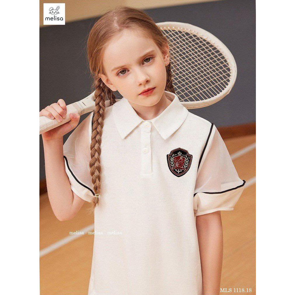 Váy Polo trắng bé gái