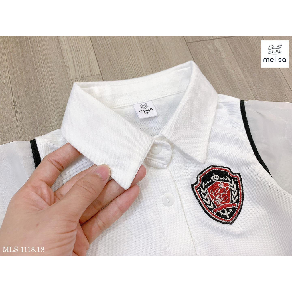 Váy Polo trắng bé gái