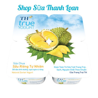 COMBO Lốc 4 Hộp Sữa Chua Ăn TH True YOGURT Vị Sầu Riêng 100g.