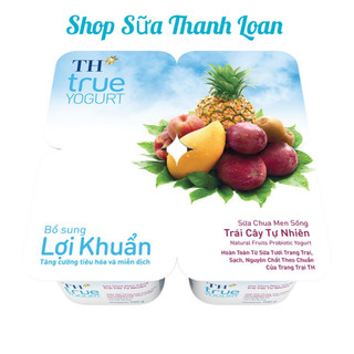 COMBO Lốc 4 Hộp Sữa Chua Ăn TH True YOGURT Trái Cây Tự Nhiên 100g.