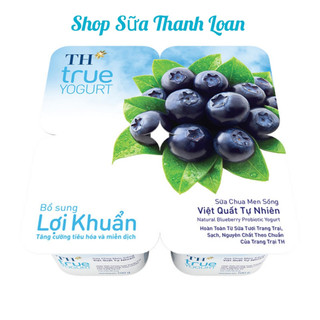 COMBO 4 Hộp Sữa Chua Ăn TH True YOGURT Việt Quốc Tự Nhiên 100g.