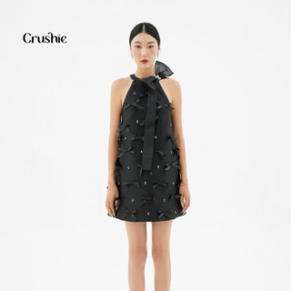 Đầm thiết kế Crushie cổ yếm đính nơ chữ Ginna