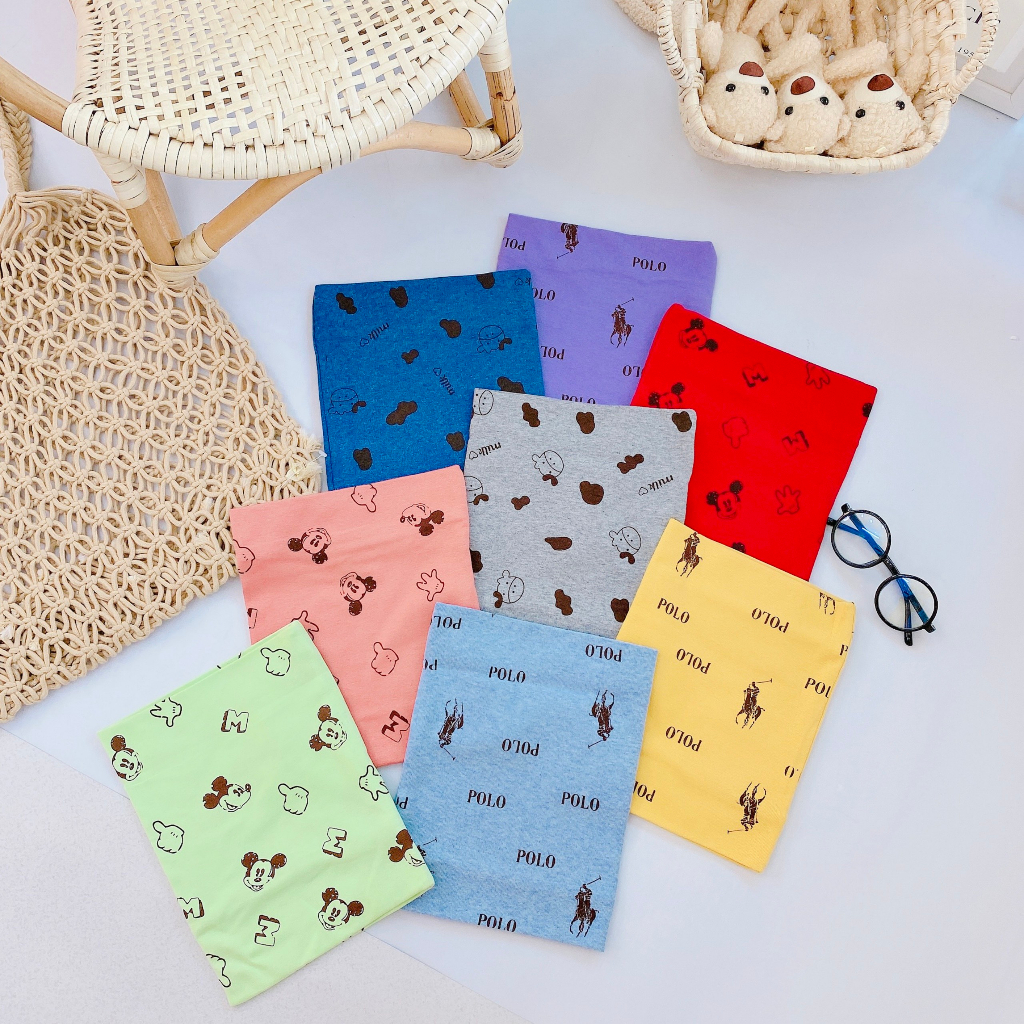 Khăn quàng cổ cho bé, khăn ống cotton nhiều hình dễ thương cho bé trai và bé gái