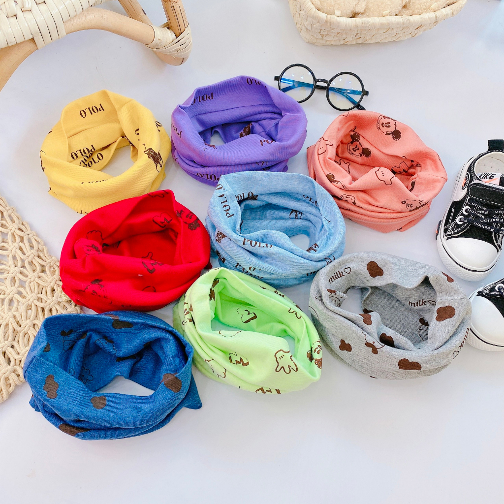 Khăn quàng cổ cho bé, khăn ống cotton nhiều hình dễ thương cho bé trai và bé gái