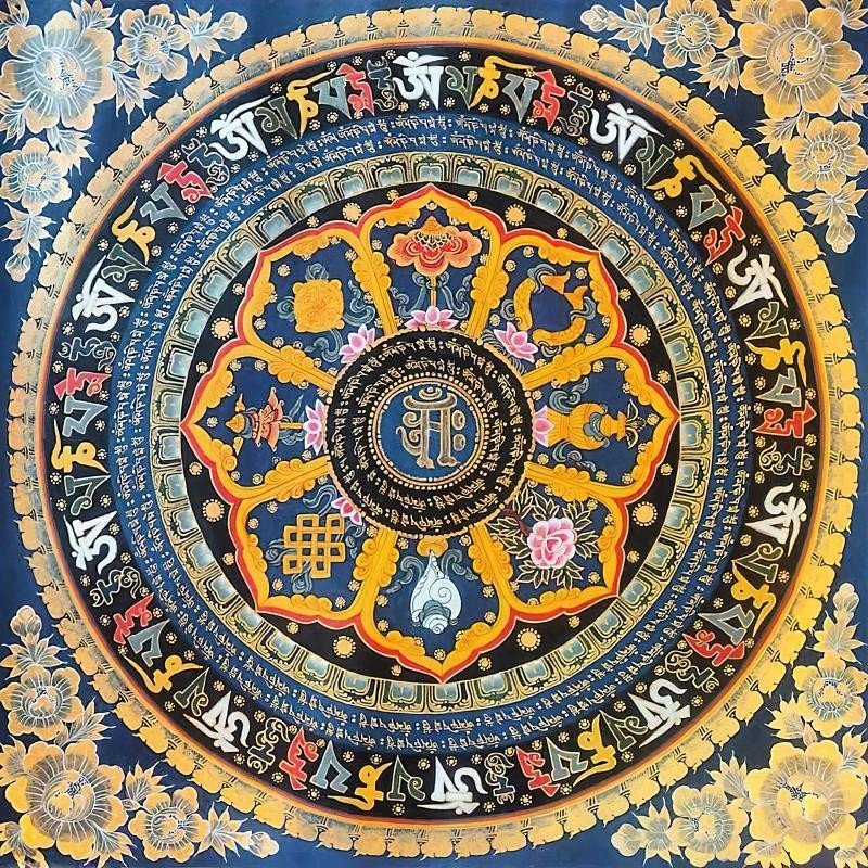 Tranh Mandala in UV 6D tráng gương cao cấp. Tranh Phật giáo