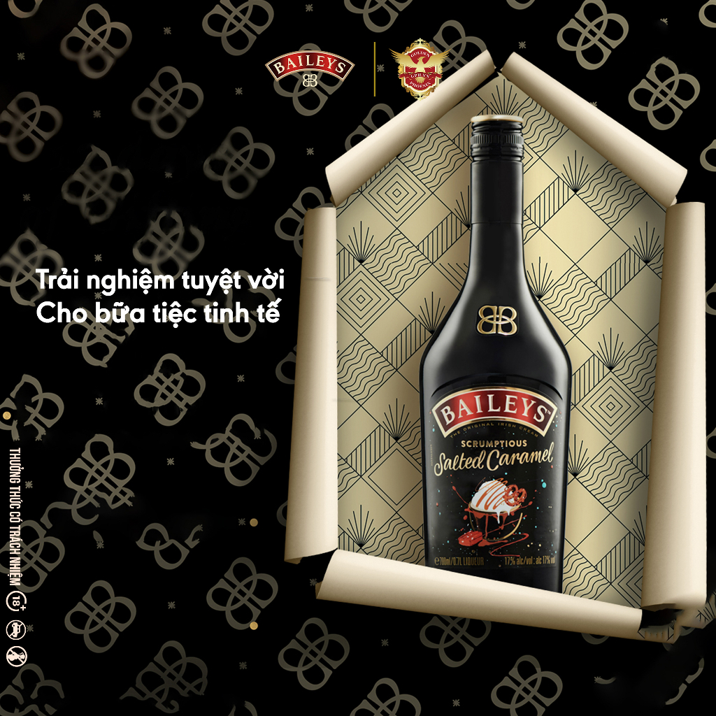 Rượu Baileys Salted Caramel 17% 700ml [Kèm Hộp] - Hương Vị Caramel