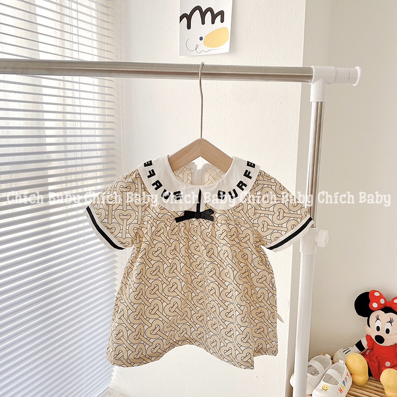 Đầm Burberry vải thô (size nhí)