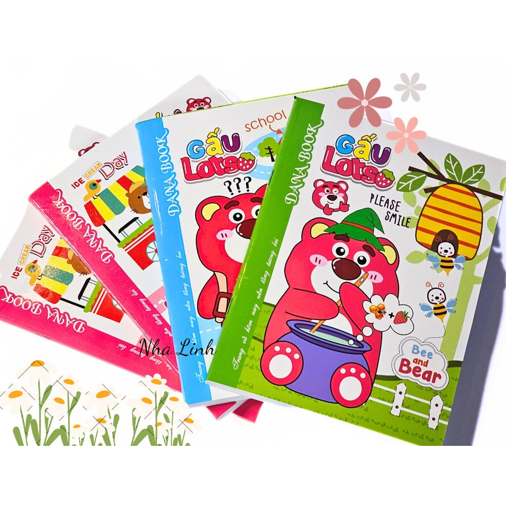 Tập học sinh gấu dâu Lotso - du lịch 96 trang ô ly định lượng 80 siêu xinh