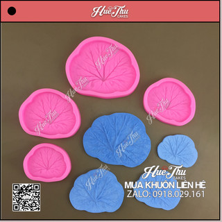 Khuôn silicon lá Sen 5/6/7/9cm làm bánh rau câu 3D 4D nhấn xôi