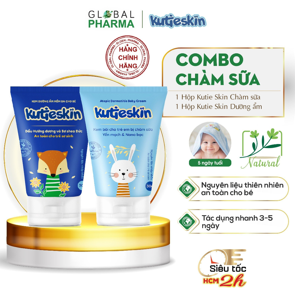 [KUTIESKIN] - Combo chàm, dưỡng da, phục hồi bảo vệ toàn diện cho da bé (Tuýp 30g)