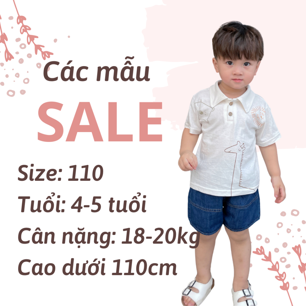 Các mẫu thiết kế set bộ ao quần trẻ em sale size 110 cho bé từ 4-5 tuổi cân nặng dưới 18kg-21kg