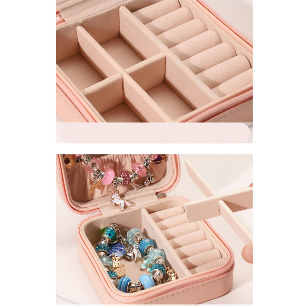 Bộ vòng tay Pandora 66 món có hộp đựng, túi Xách , đồ chơi handmade tự làm thủ công sáng tạo