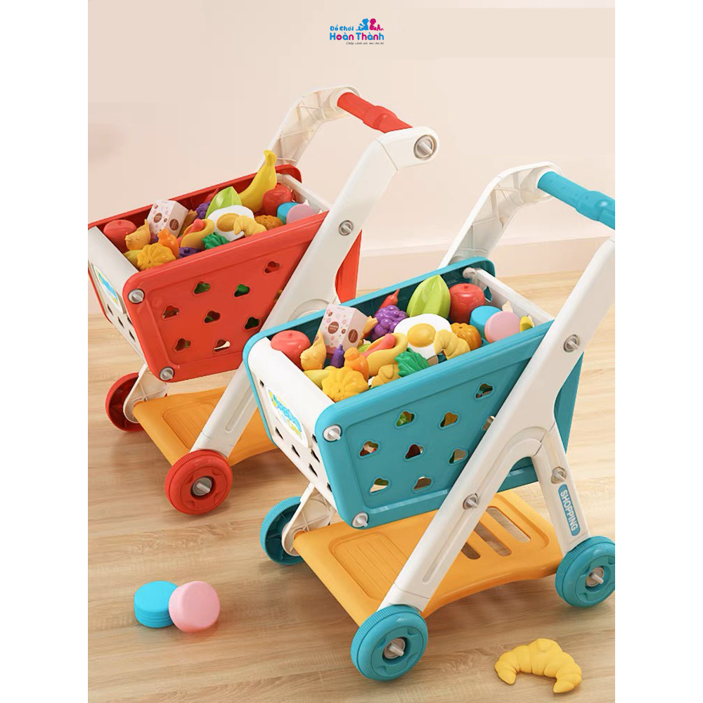 Đồ chơi xe đẩy trái cây siêu thị cho bé, chất liệu nhựa abs an toàn màu sắc bắt mắt