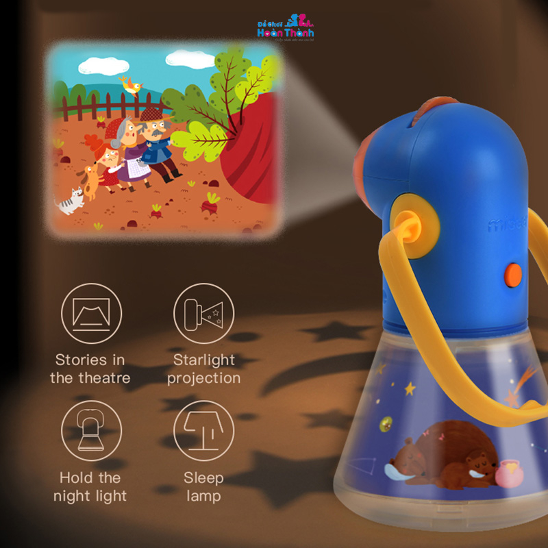 Máy chiếu kể chuyện cho bé, chiếu hình, chuyện cổ tích kết hợp đèn ngủ tự động tắt