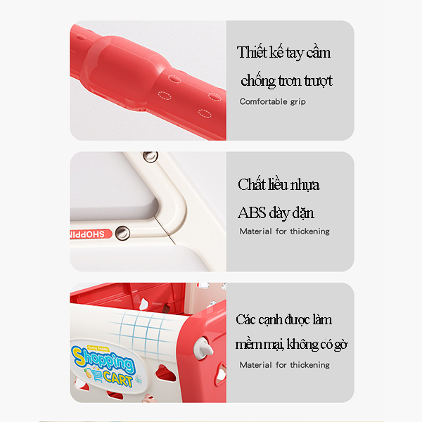 Đồ chơi xe đẩy trái cây siêu thị cho bé, chất liệu nhựa abs an toàn màu sắc bắt mắt