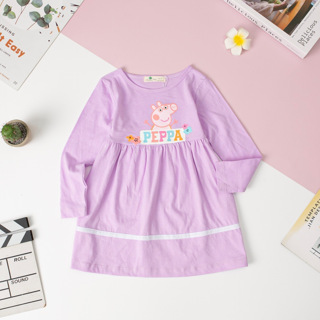 Váy dài tay thu đông bé gái LITIBABY cute Size 2-12T