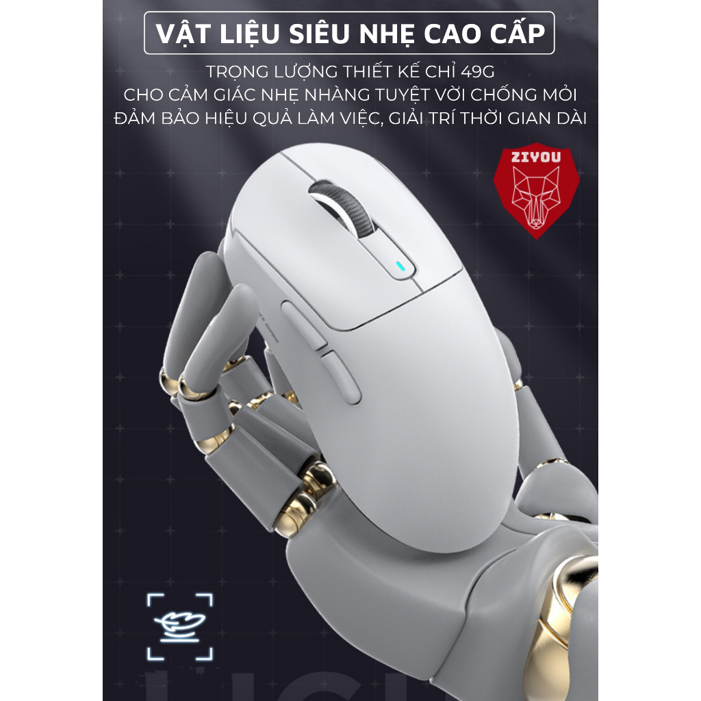 Chuột Bluetooth Không Dây Siêu Nhẹ Chip PAW3395 Ziyou X3 Attack Gaming Công Nghệ Cảm Biến Cao Cấp | BigBuy360 - bigbuy360.vn