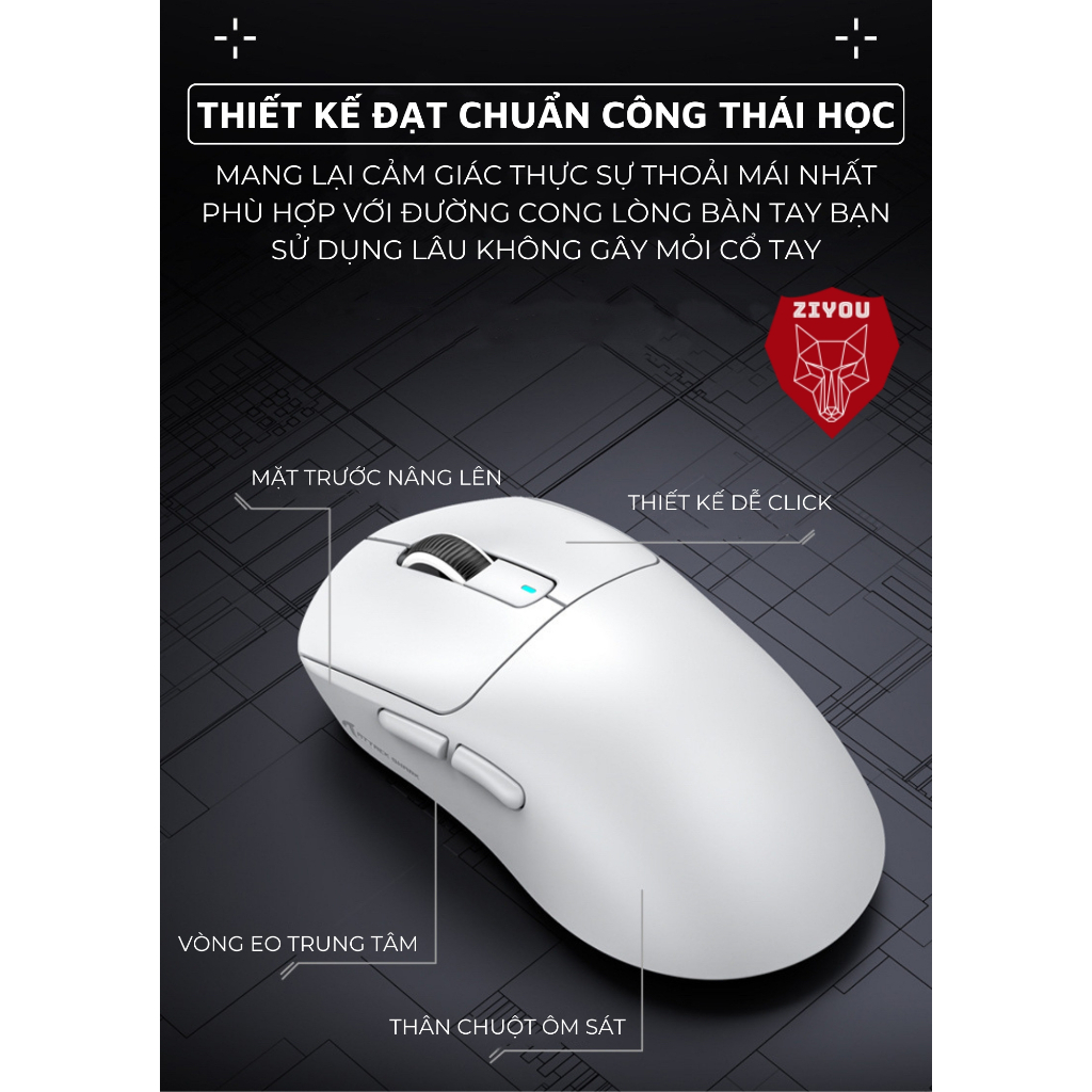 Chuột Bluetooth Không Dây Siêu Nhẹ Chip PAW3395 Ziyou X3 Attack Gaming Công Nghệ Cảm Biến Cao Cấp | BigBuy360 - bigbuy360.vn