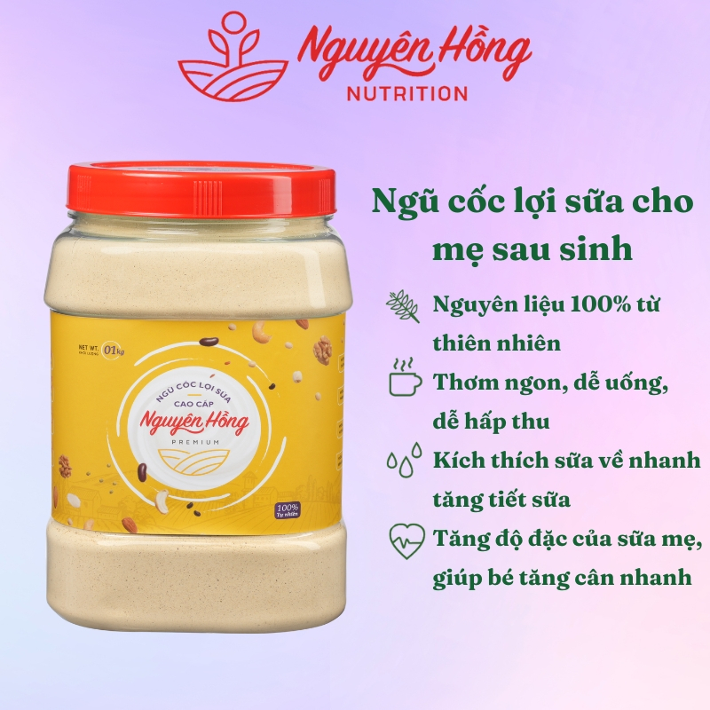 Ngũ cốc lợi sữa Nguyên Hồng, Bột ngũ cốc lợi sữa cho mẹ sau sinh từ 16 loại hạt tự nhiên cao cấp LS1