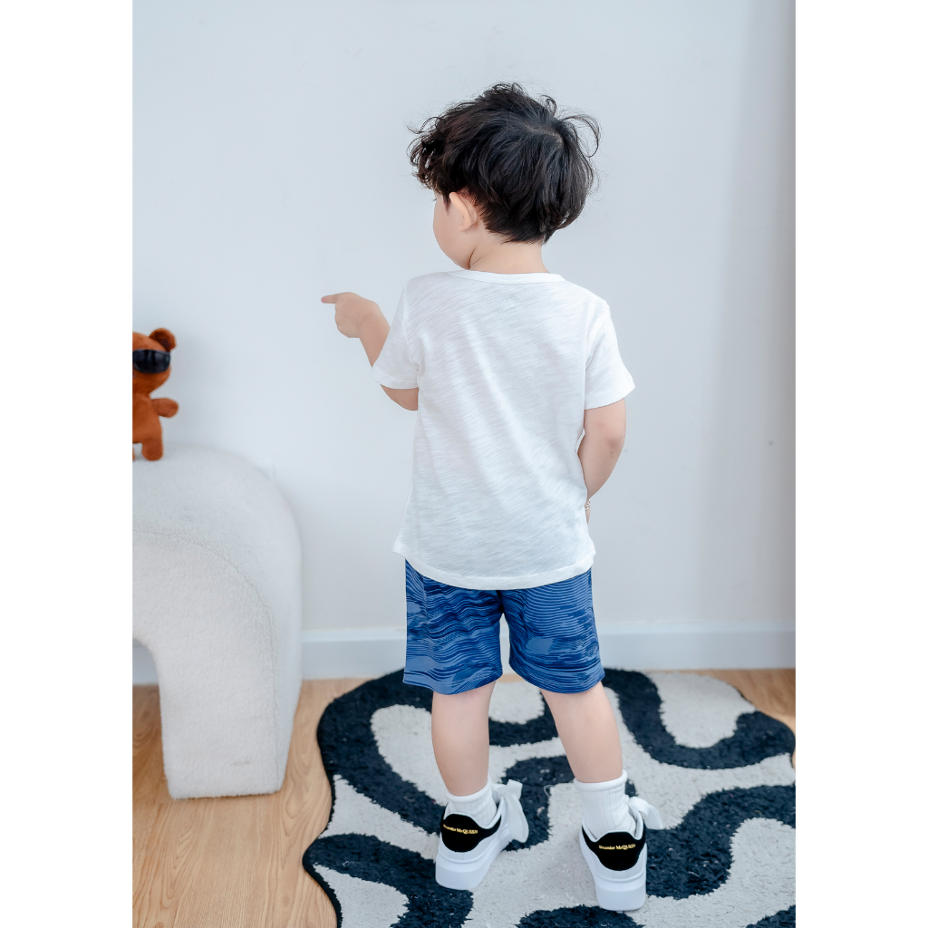 Đồ bộ bé trai ngắn tay in họa tiết biển ,set đồ bé trai , bộ cotton cho bé từ 1 tuổi - 7 tuổi Baa Baby