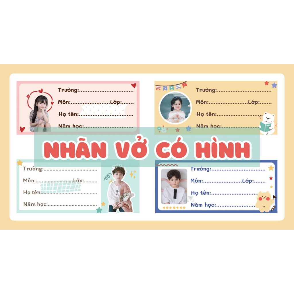 Nhận in nhãn vở theo yêu cầu có ảnh/sticker