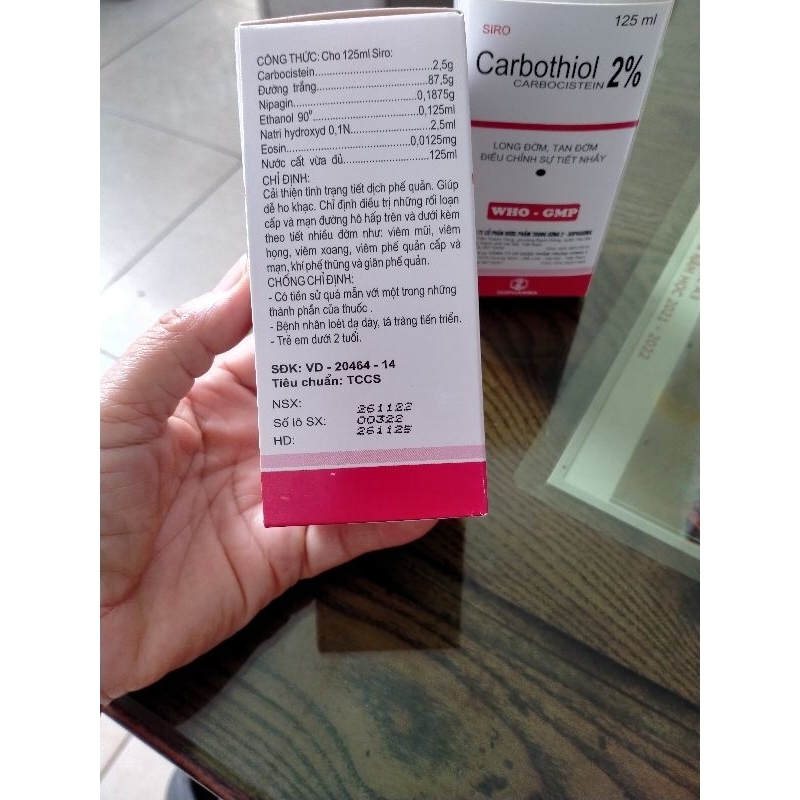 Siro Carbothiol 2% long đờm,tan đờm chai 125ml