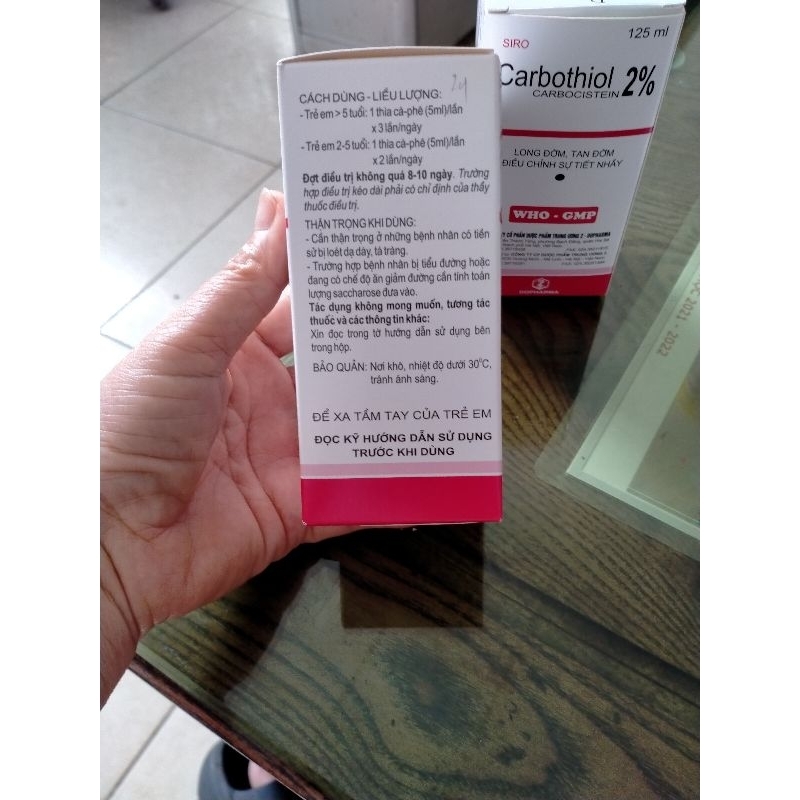Siro Carbothiol 2% long đờm,tan đờm chai 125ml