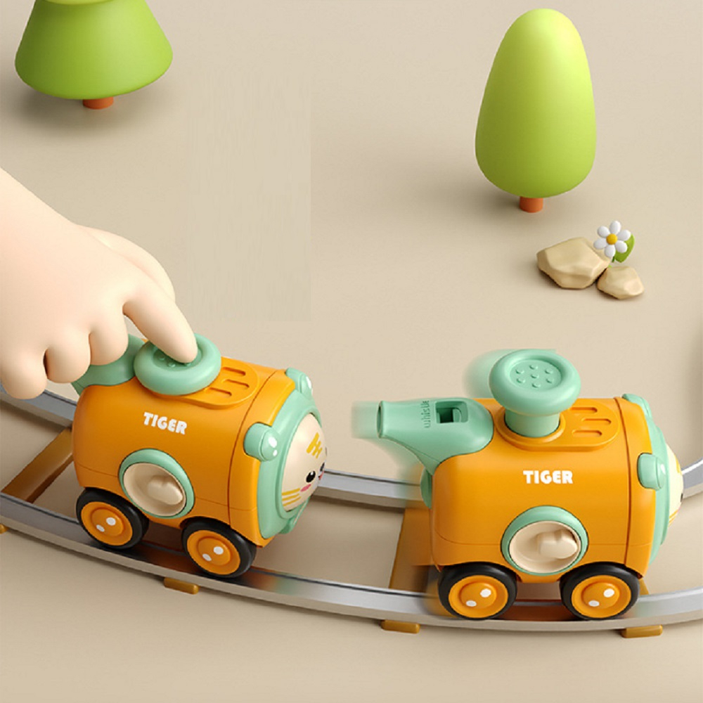 Xe đồ chơi cho bé – Xe đầu tàu có còi dạng đẩy giúp bé phát triển tư duy, trí não