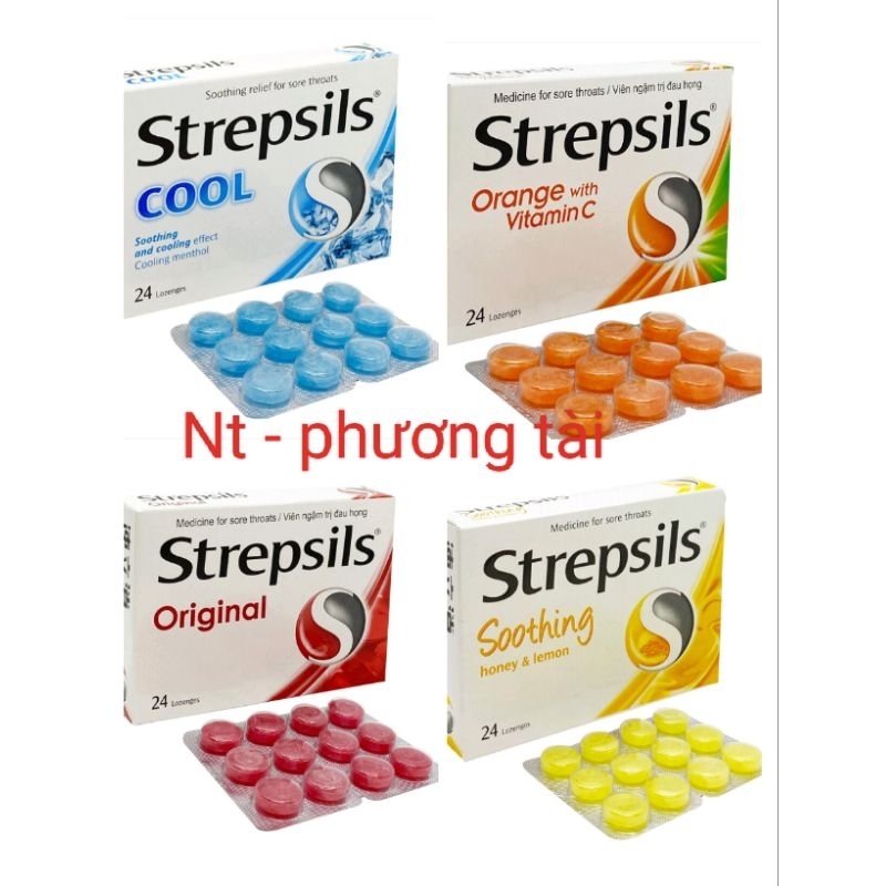 Kẹo ngậm strepsil đủ vị hộp 24viên ngậm