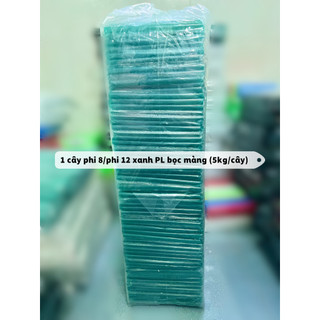  1 CÂY 5KG ỐNG HÚT PHI 6-8-12 XANH PHÚC LONG BỌC MÀNG 
