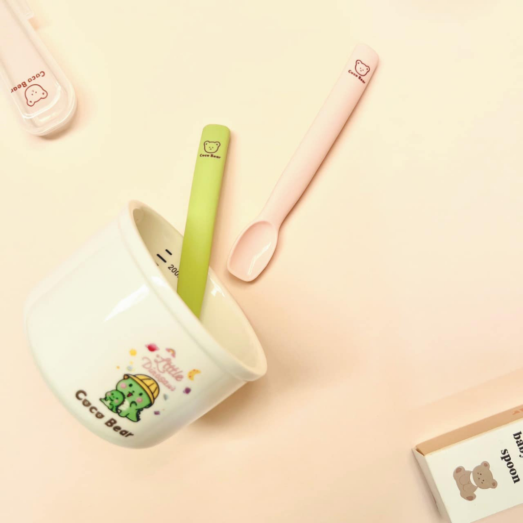 Thìa silicon tập ăn dặm mẫu mới Coco bear có kèm hộp