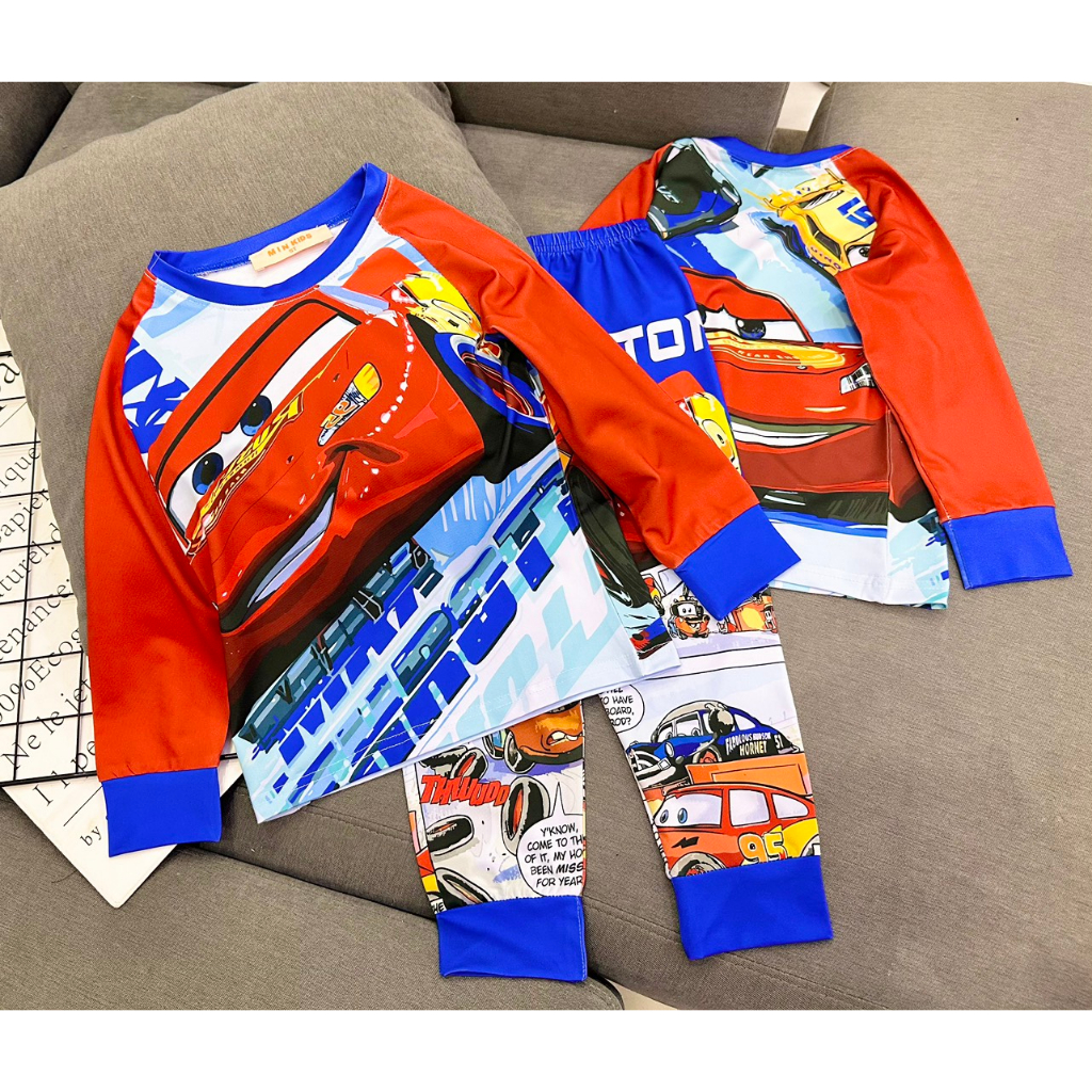 Bộ Tay dài quần dài Thun lạnh 3D loại 1 Ann's Kids siêu nhân cho bé trai size nhí từ12-22kg-Đồ bộ cho bé-Pikakids