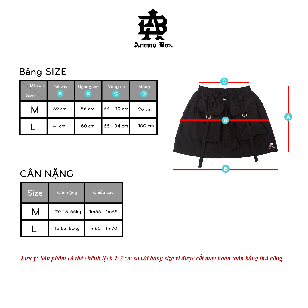 ShopXuHuong -  Quần chân váy chữ A có quần trong - túi hộp vải dù xốp nhăn - Váy thể thao