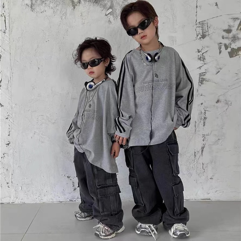 Quần Bò Jean Dài Ống Suông Cho Bé Trai Bé Gái, 2 Màu Xanh Và Đen, Co Giãn, Dễ Phối, Phong Cách Hàn Quốc - XUDOO KIDS