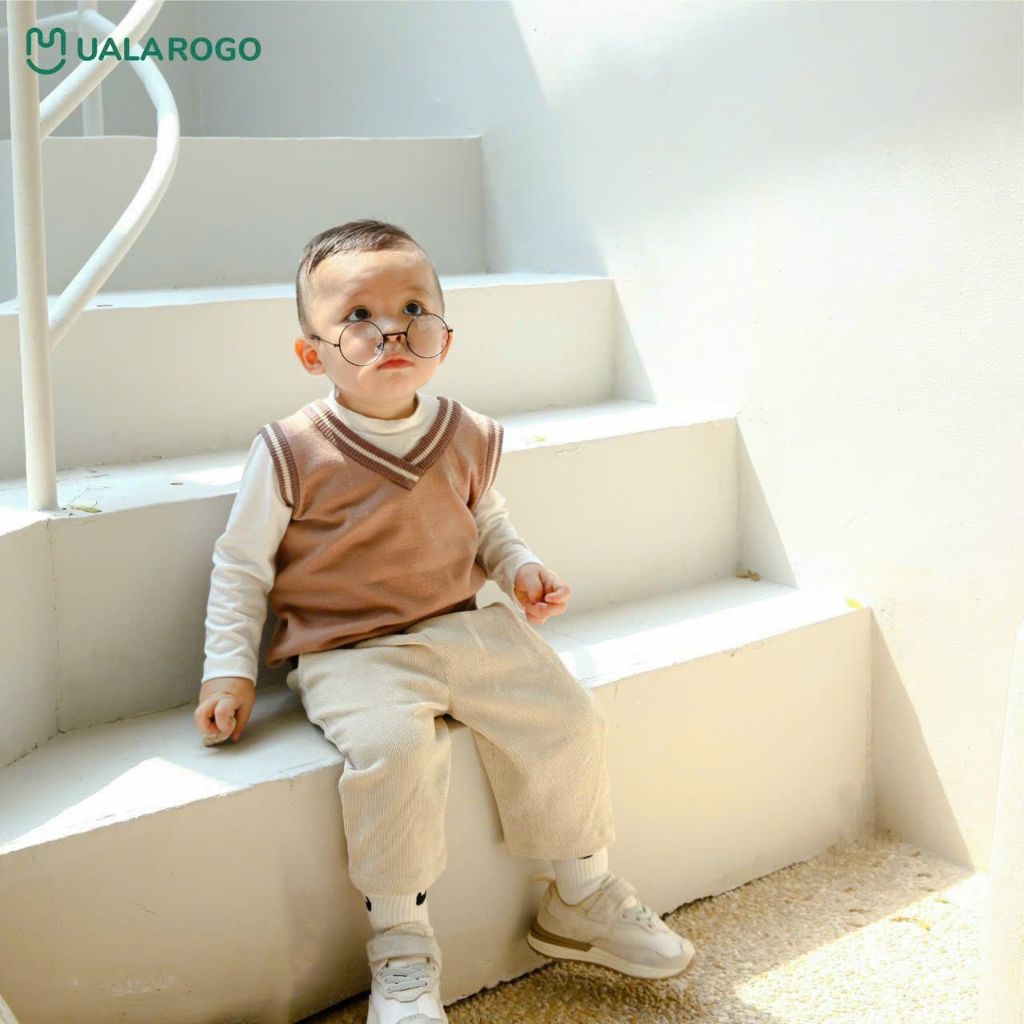 UALAROGO Áo Gile Len Cho Bé Hàng Chính Hãng