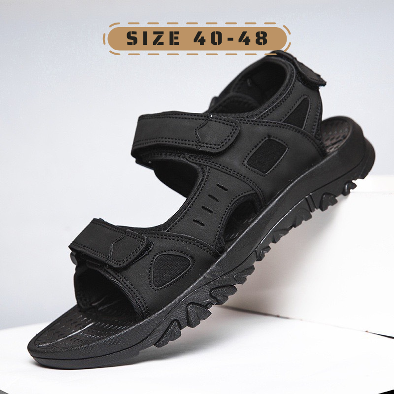 [BIG SIZE 44-48]Giày Sandal Quai Hậu Cho Nam Hante Đen Size Lớn-Giày Sandal Ngoại Cỡ Big Size 44 45 