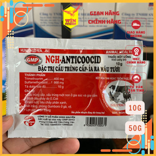 ANTICOOCID - Gà Cầu Trùng, viêm ruột đi phân sáp, màu đà, phân lẫn má u tươi trên heo gà vịt thỏ