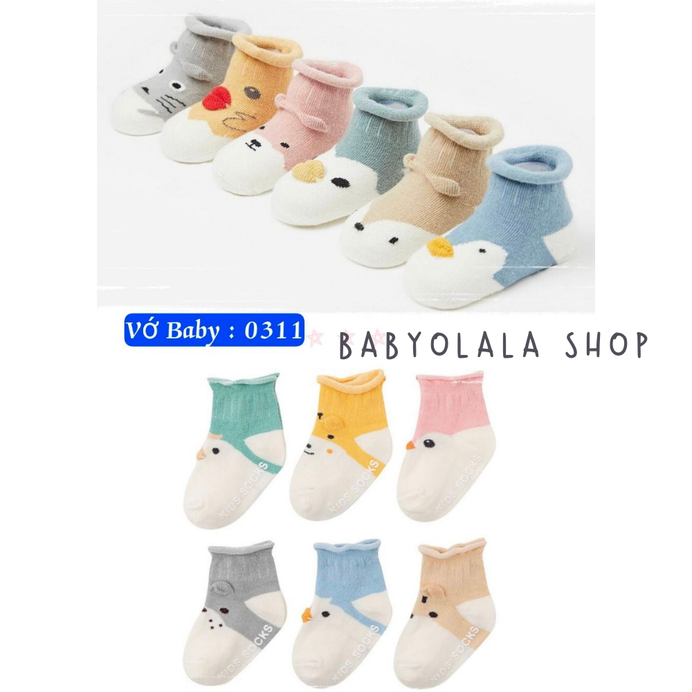 Tất/vớ Kids Socks Cổ Cao Hình Thú- Đế Chống Trượt Cho Bé