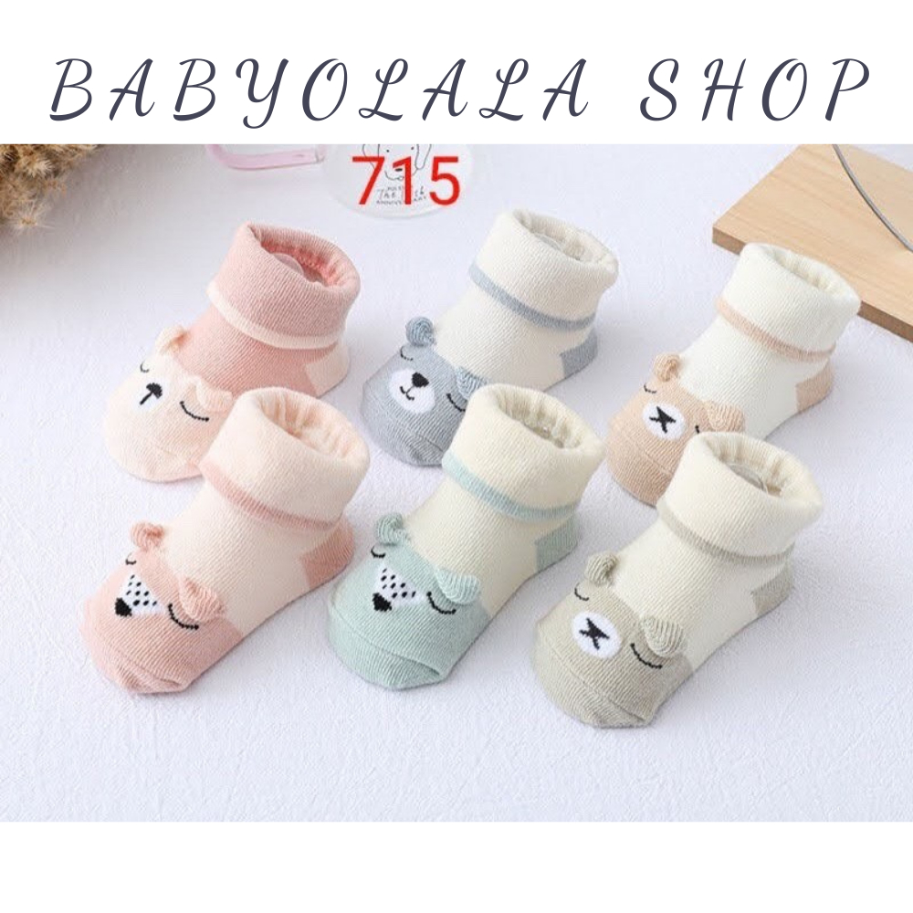 Tất/vớ Sơ Sinh Cổ Cao Hình Thú- Đế Chống Trượt Cho Bé Từ 0M-6M