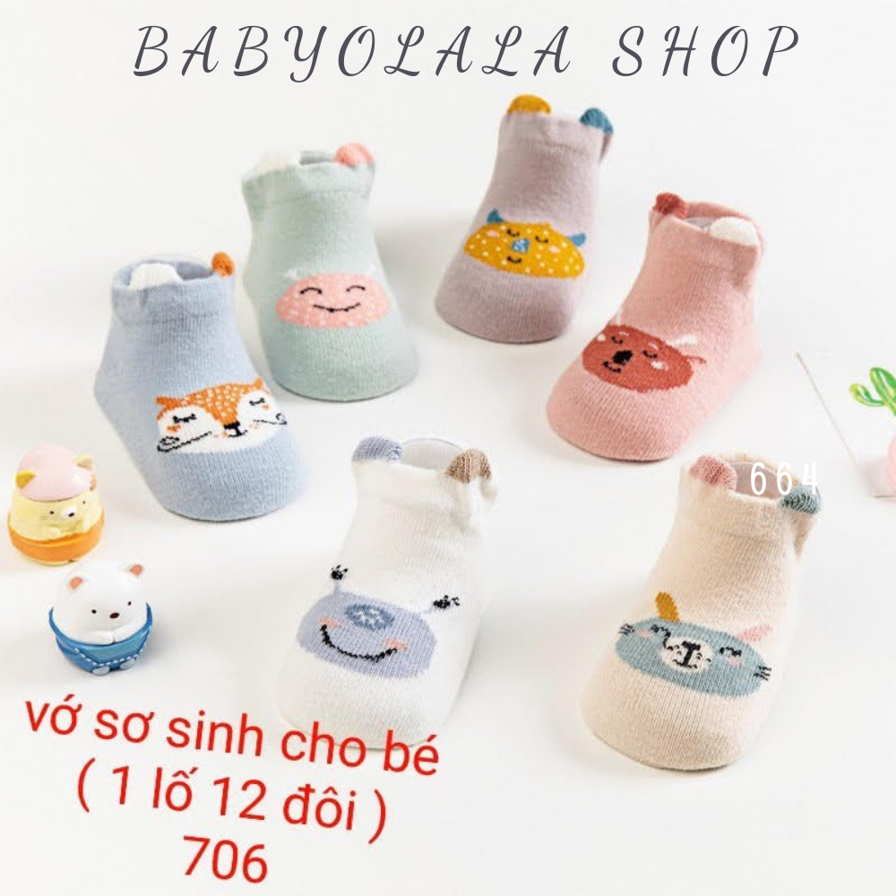 Tất/vớ Sơ Sinh Cổ Ngắn Tai Thỏ- Đế Chống Trượt Cho Bé