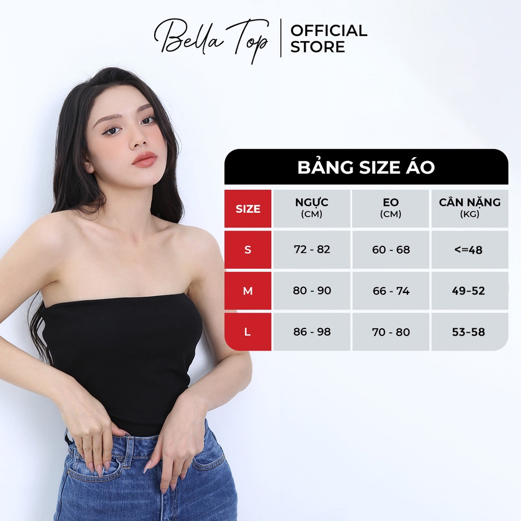 Áo quây, Áo ống basic 2 màu đen trắng chất liệu bozip mềm mịn - Bella Top MS14