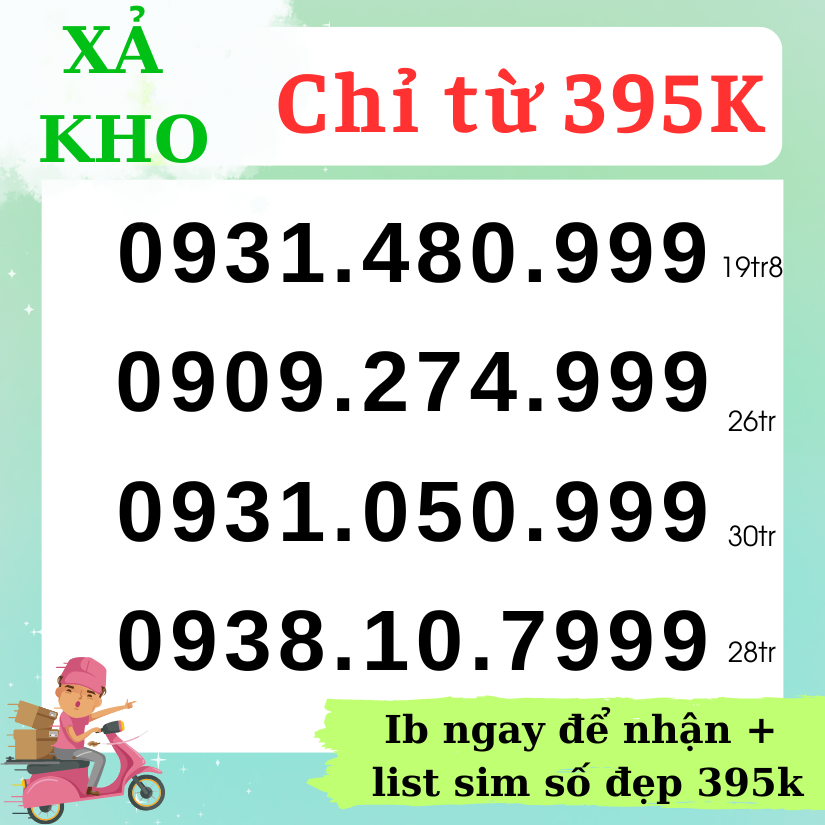 Sim Mobi số đẹp, Sim Tam Hoa 999, 000, 888, 666, Sim Mobifone Phong Thủy, Đầu cổ 09 [Đăng ký chính chủ + Esim Miễn Phí]
