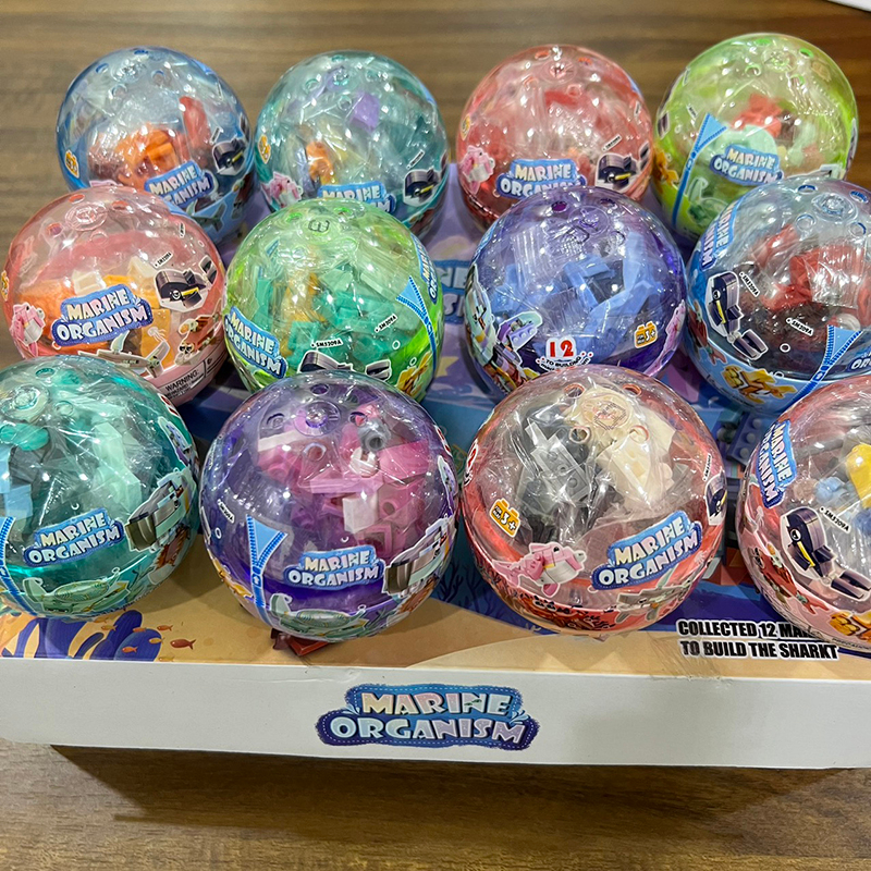 Trứng lắp ráp sinh vật biển, 12 trứng lego xếp hình, đồ chơi trí tuệ dành cho trẻ từ 3 tuổi