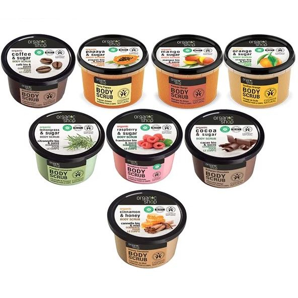 Tẩy Tế Bào Chết Body Organic Shop Cà Phê Và Sugar Body Scrub 250ml