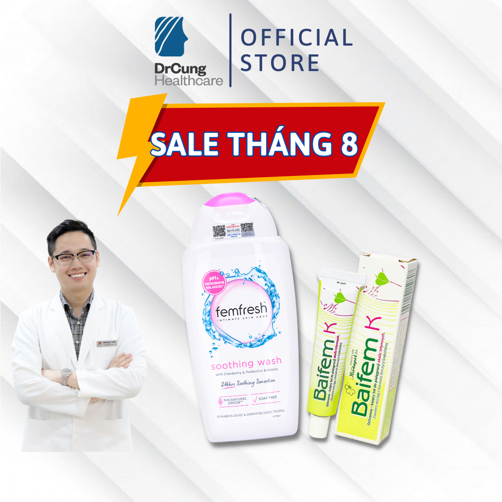 Bác Sĩ Cung Combo Chăm Sóc Vùng Kín Nữ - Vệ Sinh Vùng Kín, Phòng Bệnh Phụ Khoa [Chính Hãng]