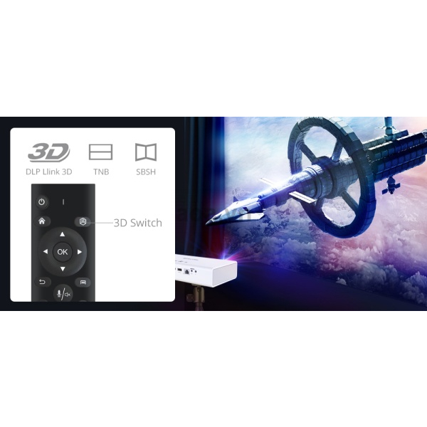 Máy Chiếu Mini Byintek R19 3D Full HD 1080P 4K khả năng trình chiếu lên đến 300 inch bảo hành chính hãng 12 tháng