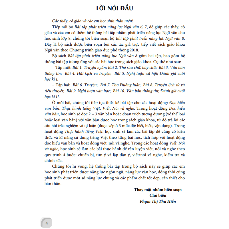Sách - Combo Bài tập phát triển năng lực Ngữ Văn 8 - tập 1 + 2